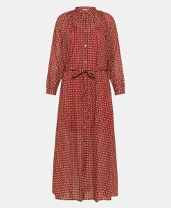 Robe Goa En Voile De Coton Imprime - Rouge
