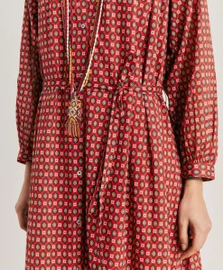 Robe Goa En Voile De Coton Imprime - Rouge