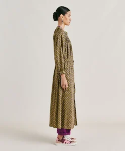 Robe Goa En Voile De Coton Imprime - Petrole