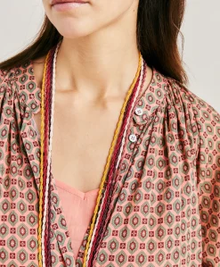 Robe Goa En Voile De Coton Imprime - Corail