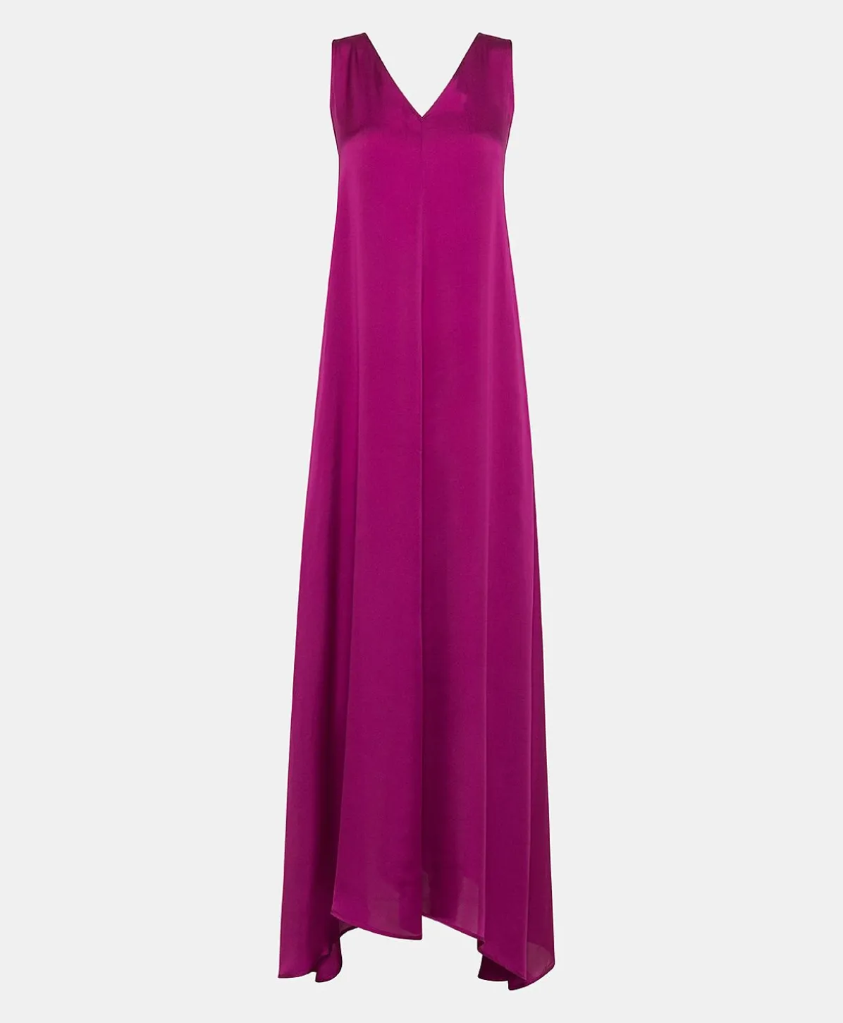 Robe Helena En Soie Unie - Cyclamen