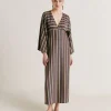 Robe Margarida En Jersey Lurex Raye - Vert Multicolore