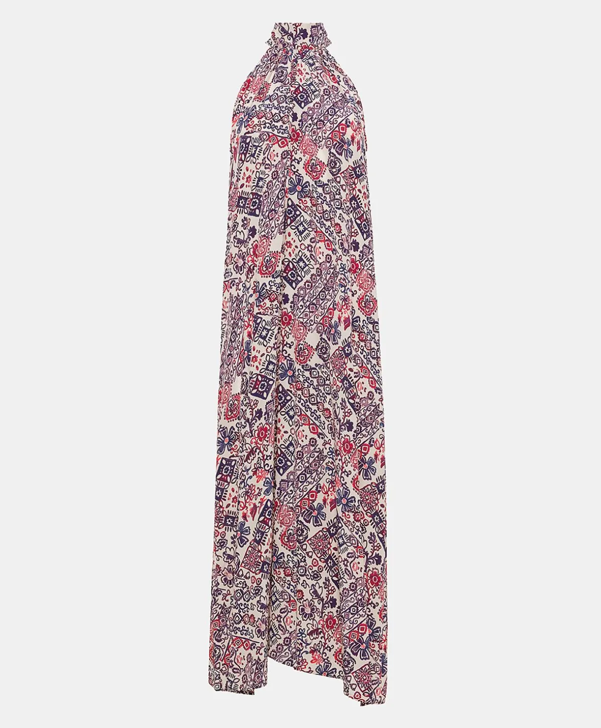 Robe Sabina En Crepe De Chine - Creme/Violet