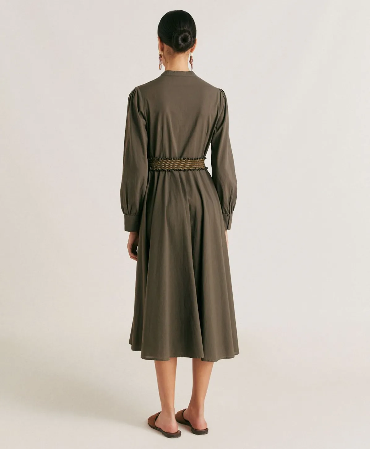 Robe Sinzias Avec Voile De Coton - Armee