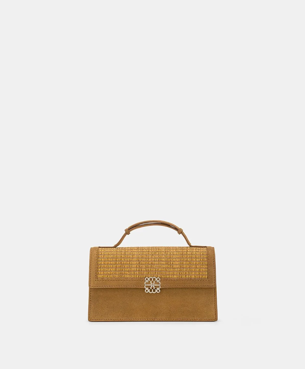 Sac Bandouliere Sophie En Cuir Lame Et Raphia - Caramel
