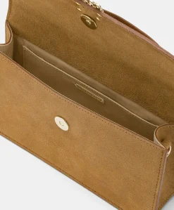 Sac Bandouliere Sophie En Cuir Lame Et Raphia - Caramel