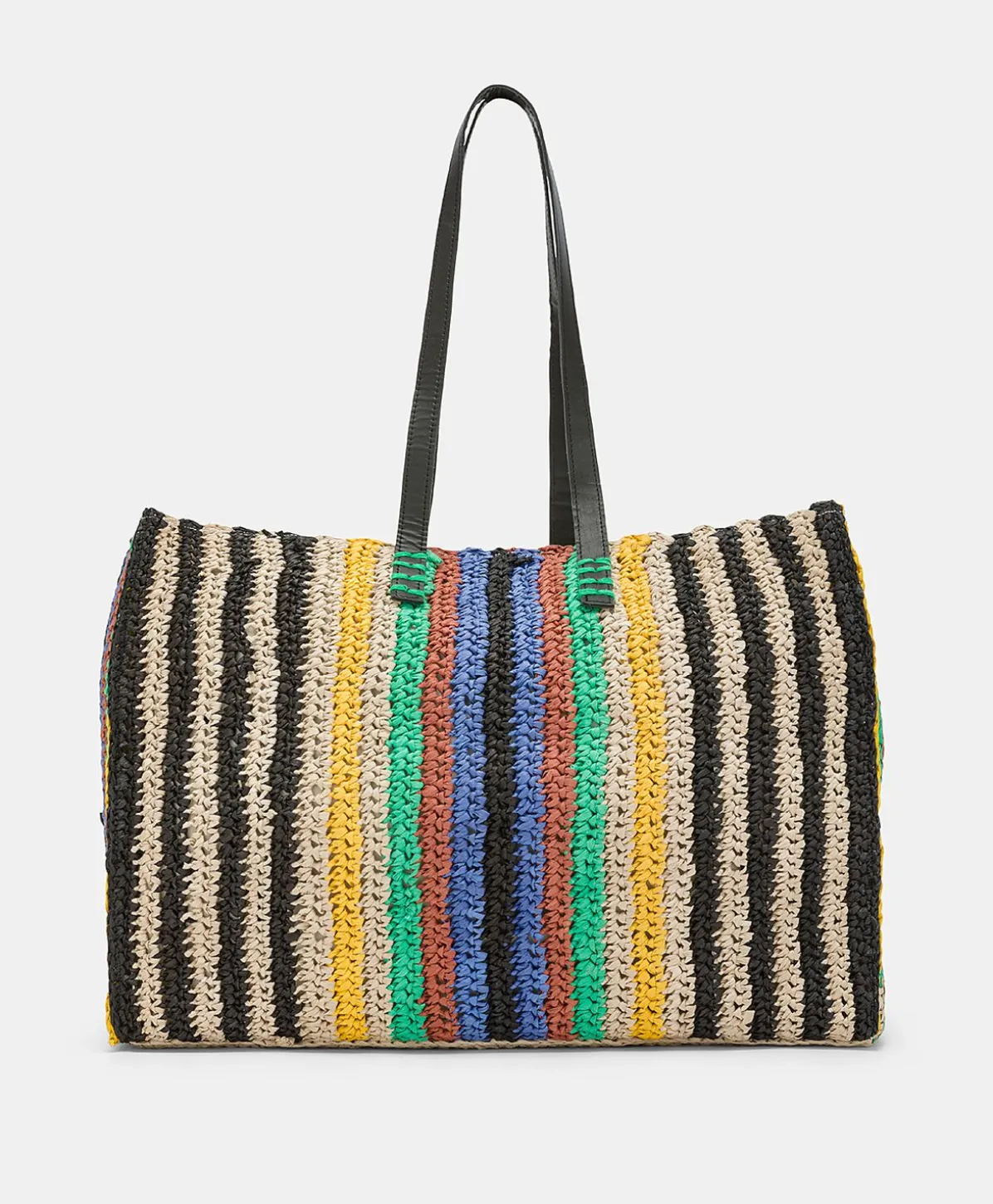 Sac Cabas Ellis En Raphia Raye - Multicolore