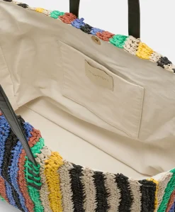 Sac Cabas Ellis En Raphia Raye - Multicolore