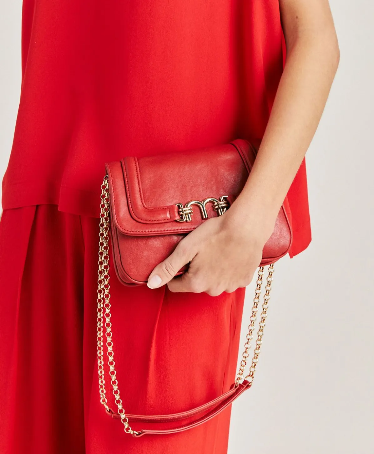 Sac En Cuir Mimi Flore - Rouge