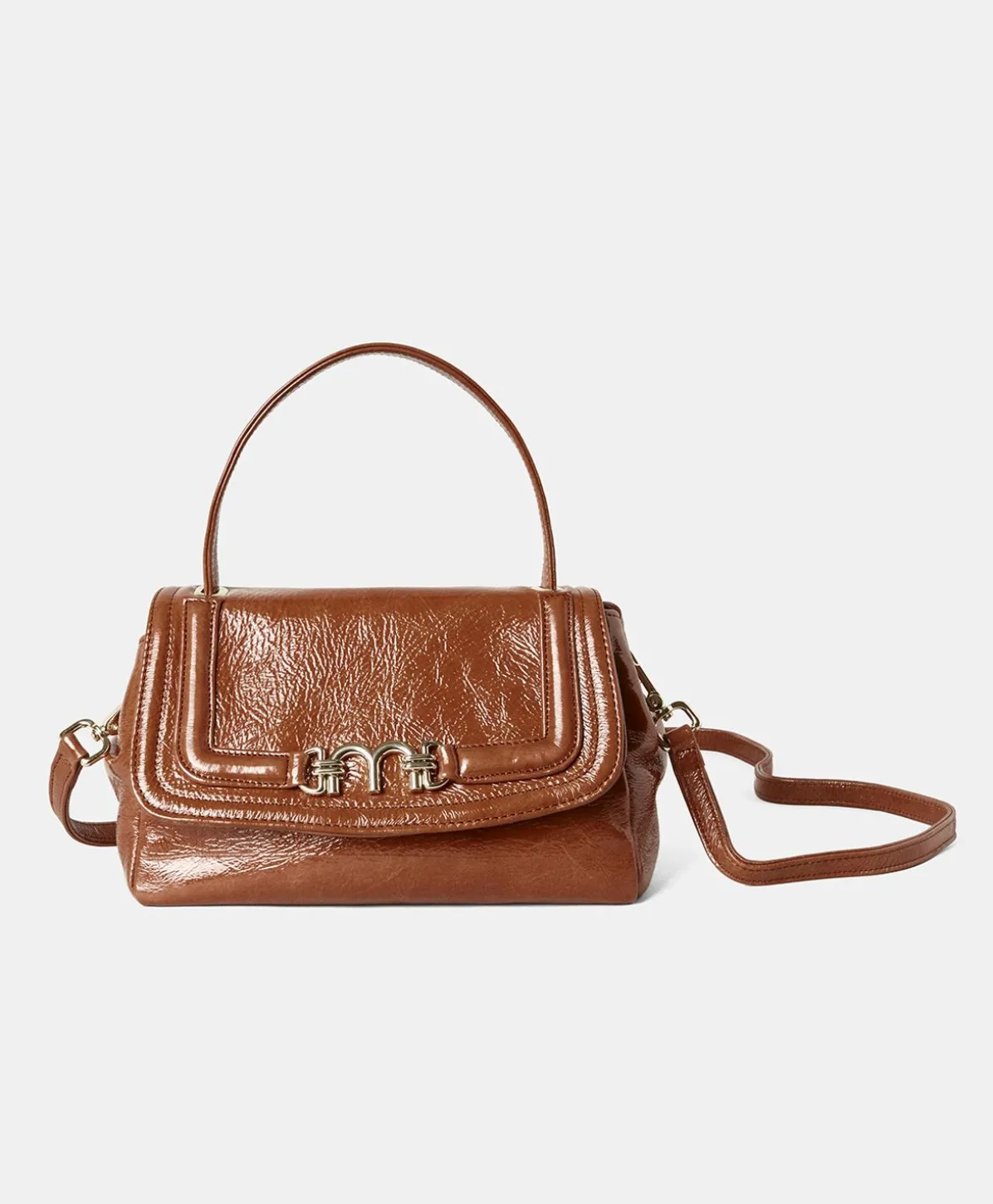 Sac En Cuir Naplack Petit Flore - Brule