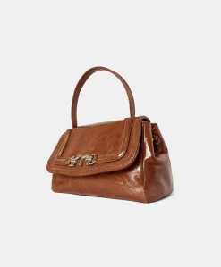 Sac En Cuir Naplack Petit Flore - Brule