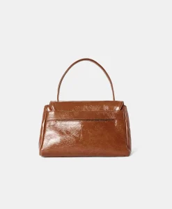 Sac En Cuir Naplack Petit Flore - Brule