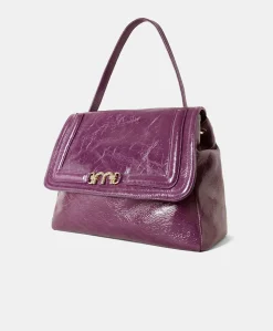 Sac Flore En Cuir Naplack - Myrtille