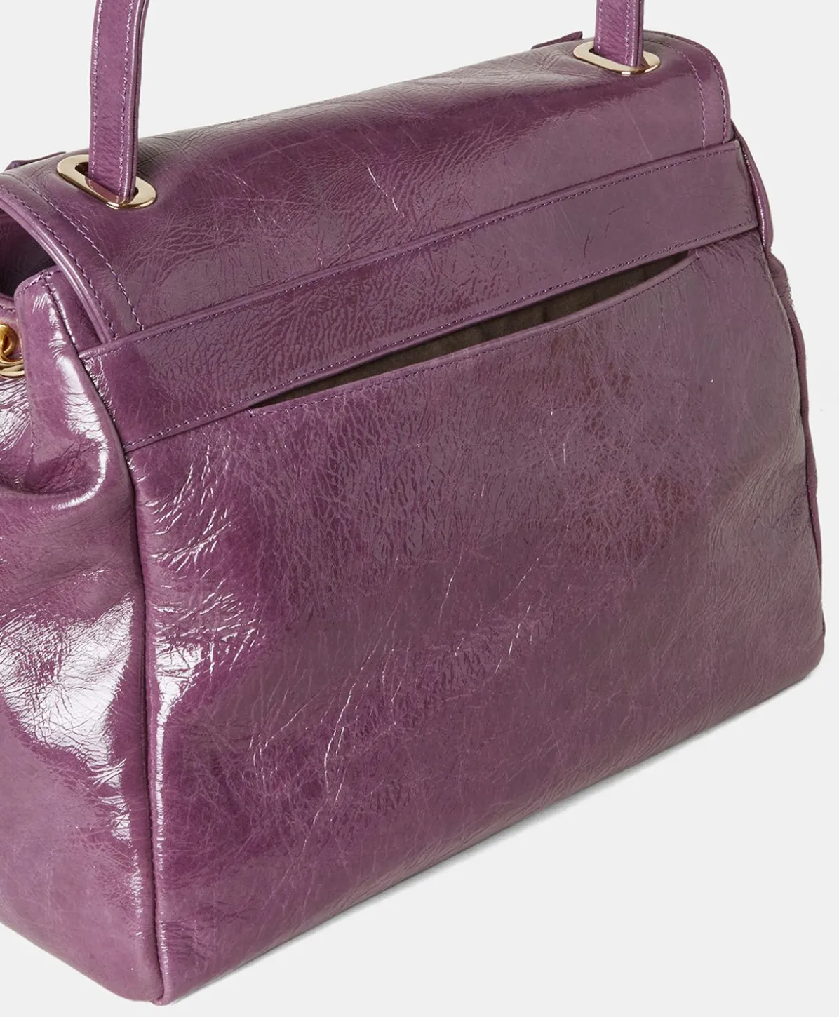 Sac Flore En Cuir Naplack - Myrtille