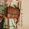 Sac Mimi Flore En Cuir Lame - Bronze