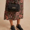 Sac Petit Flore En Cuir - Noir