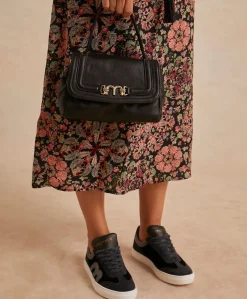 Sac Petit Flore En Cuir - Noir