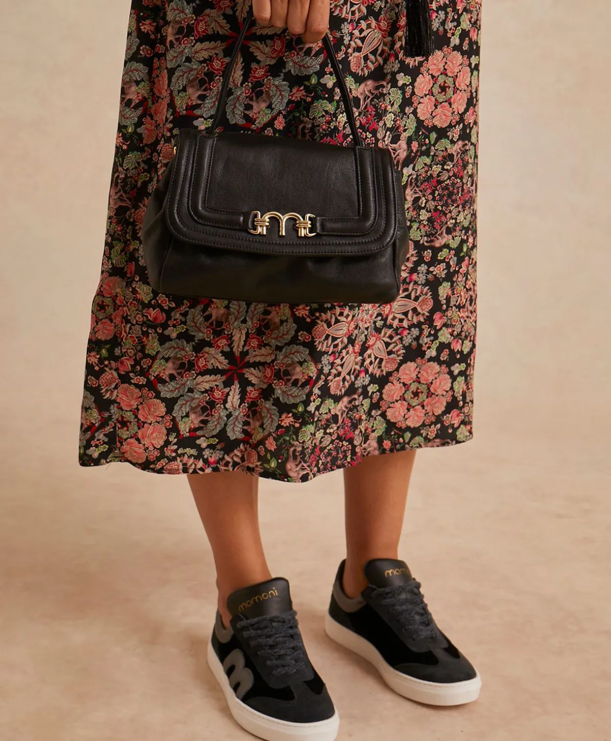 Sac Petit Flore En Cuir - Noir