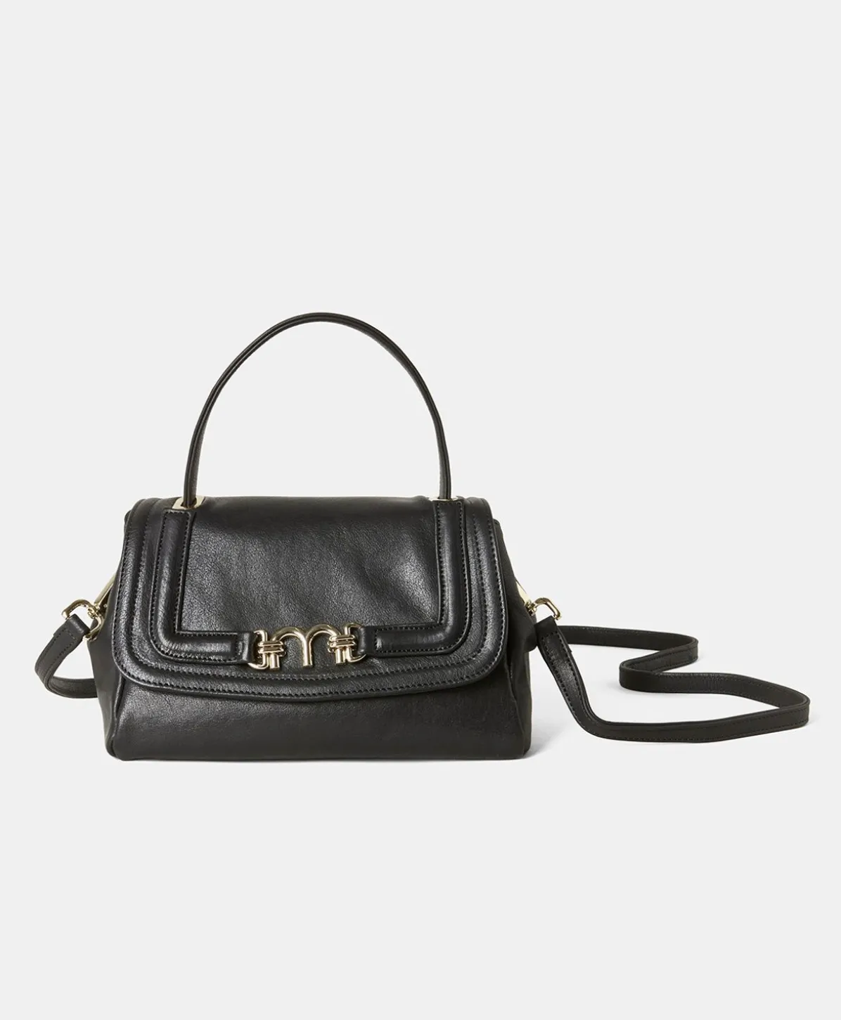 Sac Petit Flore En Cuir - Noir