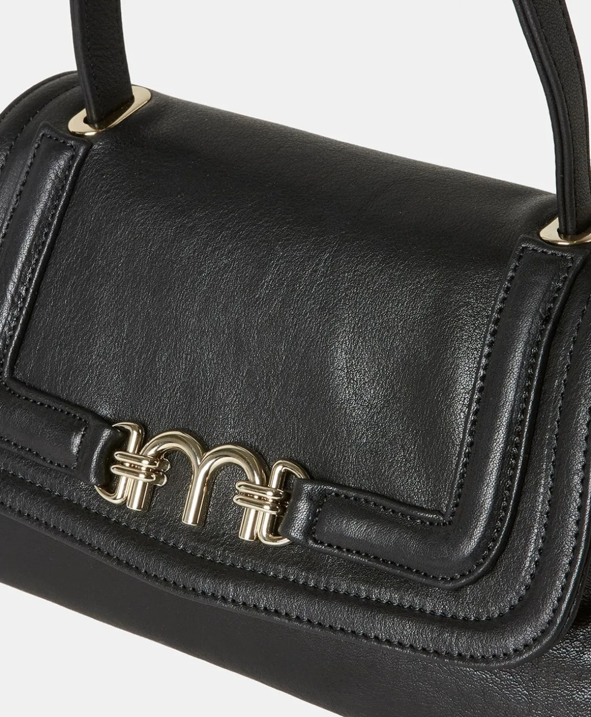 Sac Petit Flore En Cuir - Noir