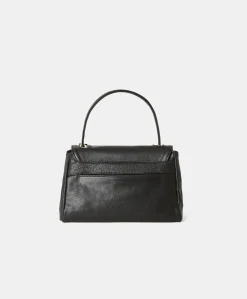 Sac Petit Flore En Cuir - Noir