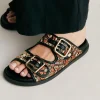 Sandales Chamorro Avec Tissage - Noir Multicolore