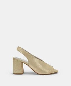 Sandales Clover En Cuir Lame - Or Clair