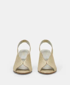 Sandales Clover En Cuir Lame - Or Clair