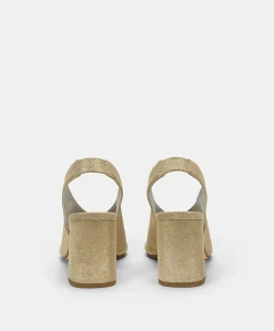 Sandales Clover En Cuir Lame - Or Clair