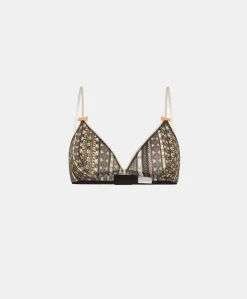Soutien-Gorge En Nylon Imprime Amethist - Multicolore Noir