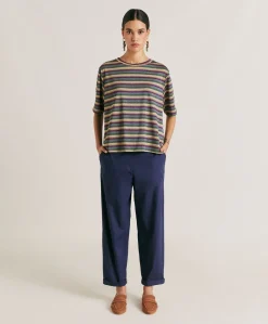 Thirt Iora En Jersey Lurex Raye - Vert Multicolore