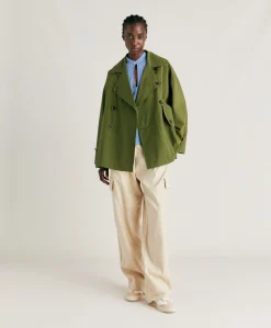 Trench-Coat En Coton Gazania - Vert