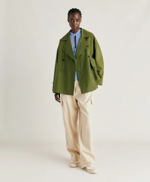 Trench-Coat En Coton Gazania - Vert