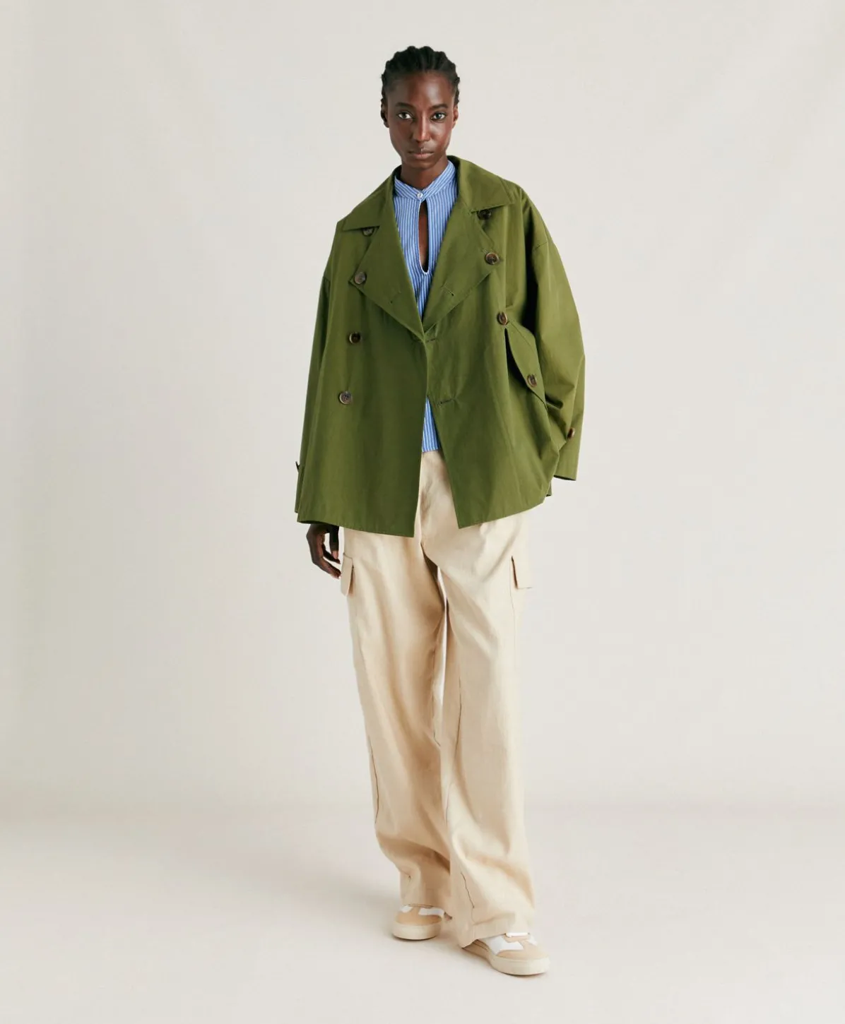 Trench-Coat En Coton Gazania - Vert