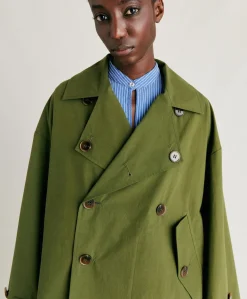 Trench-Coat En Coton Gazania - Vert