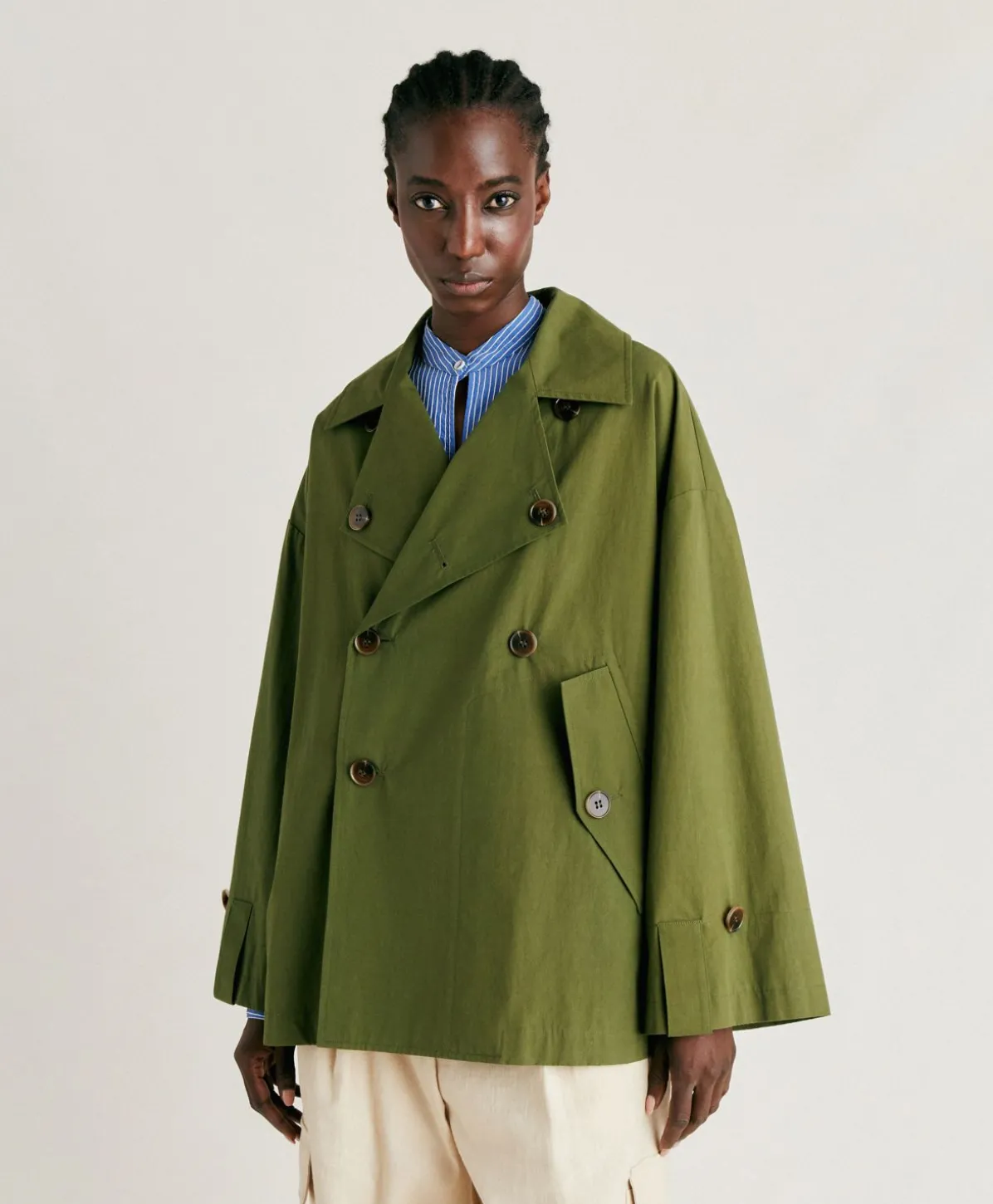 Trench-Coat En Coton Gazania - Vert