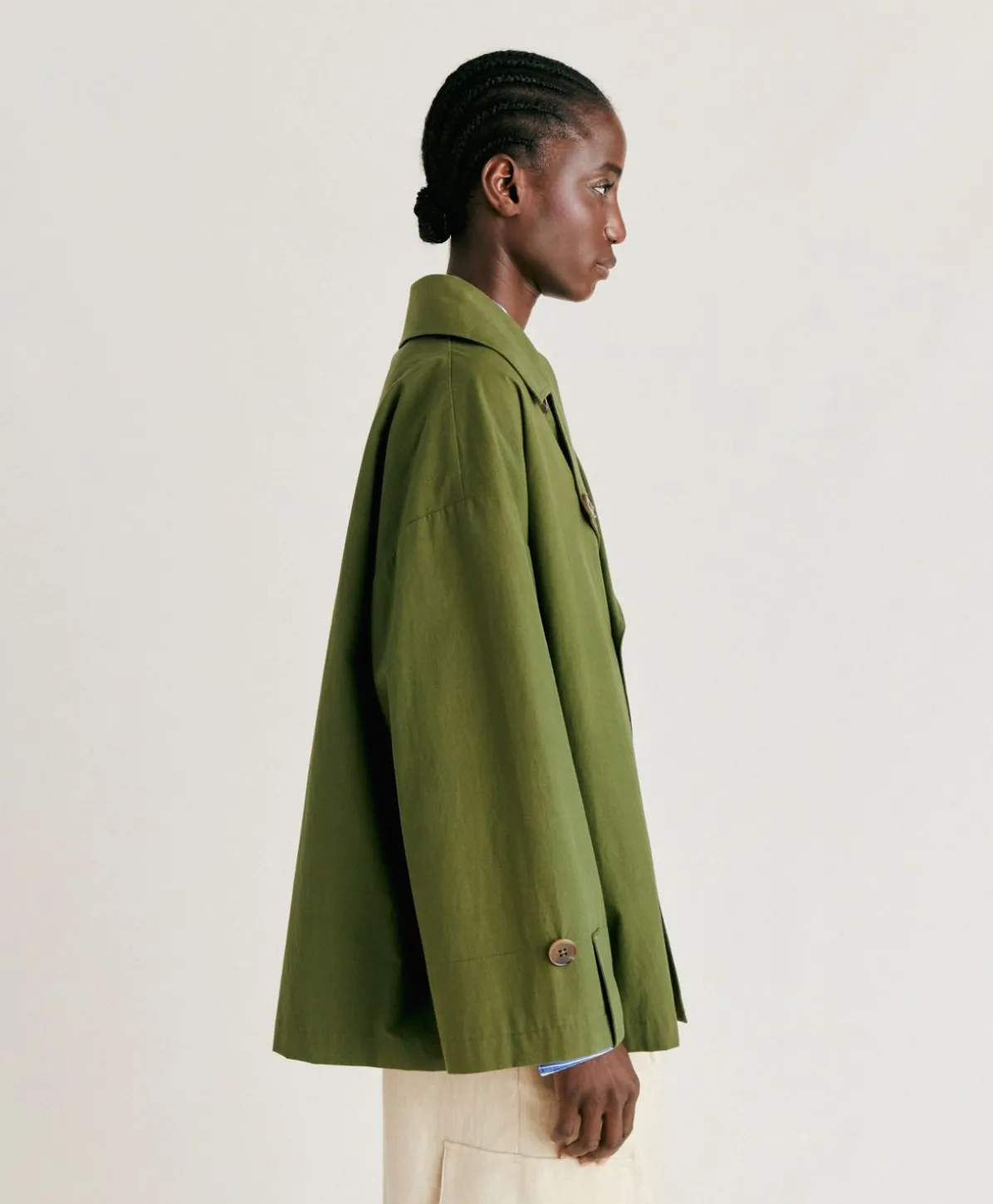 Trench-Coat En Coton Gazania - Vert