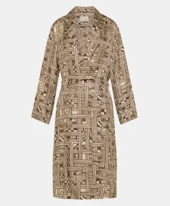 Trench-Coat En Serge De Soie Bados - Beige/Tabac