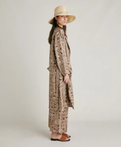 Trench-Coat En Serge De Soie Bados - Beige/Tabac