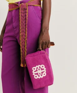 Trousse A Maquillage Pira En Toile Avec Broderie - Cyclamen