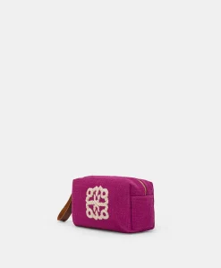 Trousse A Maquillage Pira En Toile Avec Broderie - Cyclamen