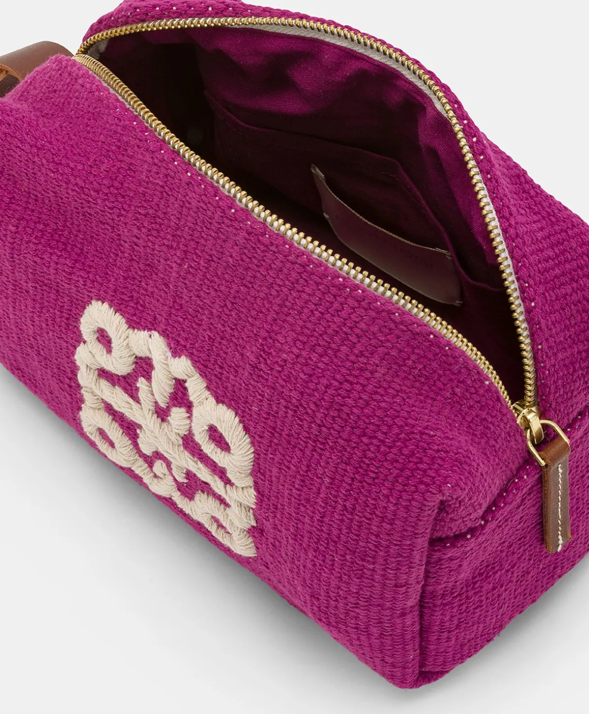 Trousse A Maquillage Pira En Toile Avec Broderie - Cyclamen