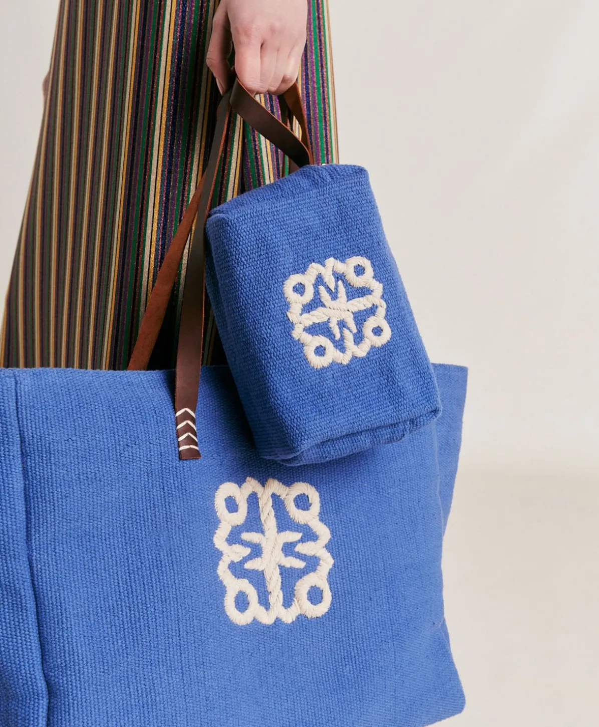 Trousse Maquillage Pira En Toile Avec Broderie - Bluette