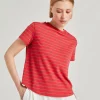 T-Shirt En Jersey Raye Lottie - Rouge/Tabac