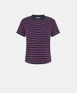 T-Shirt En Jersey Raye Lottie - Fuchsia/Bleu