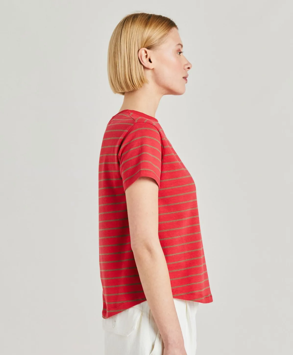T-Shirt En Jersey Raye Lottie - Rouge/Tabac