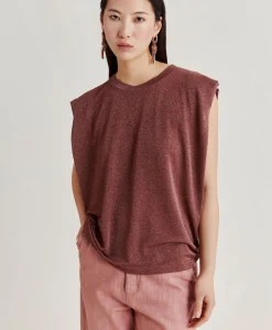 T-Shirt Enna En Jersey Lurex - Terre Cuite