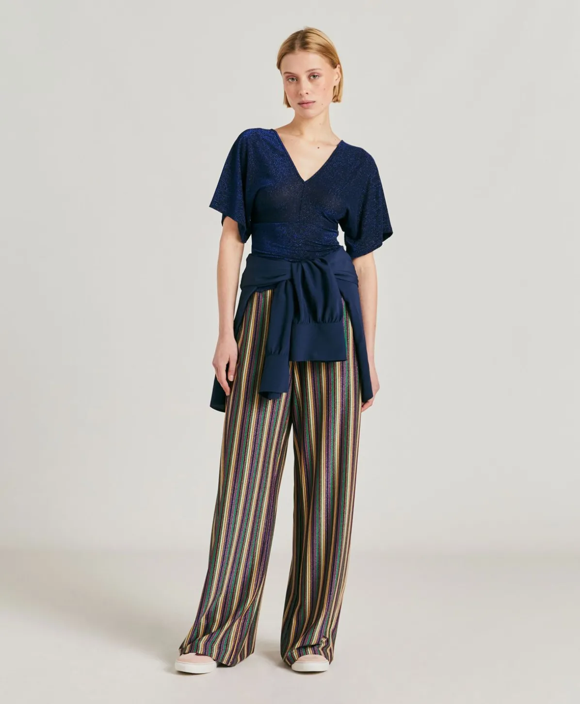T-Shirt Milly Lurex Jersey - Bleute