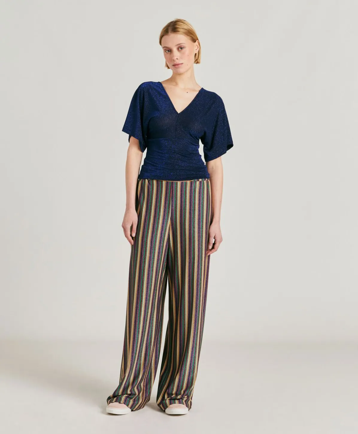 T-Shirt Milly Lurex Jersey - Bleute