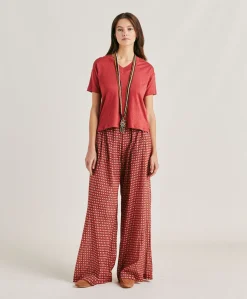 Tshirt Nancy En Jersey De Lin - Amarante